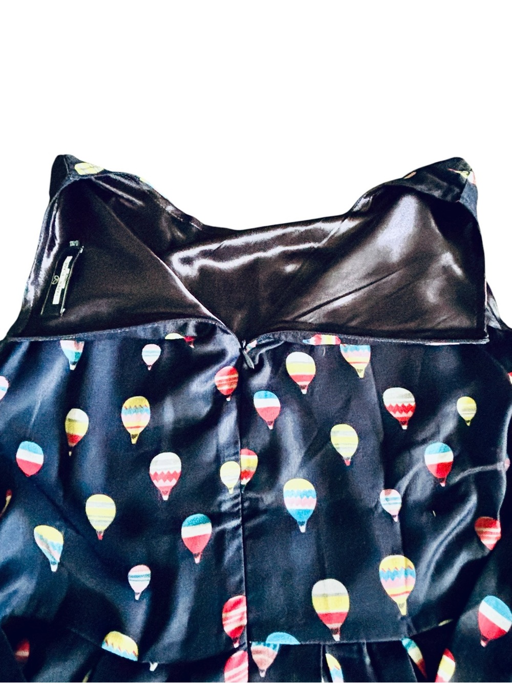 Women's L/XL Paper Plane London A Line Navy Hot Air Balloon Print Midi Dress - Picture 5 of 9